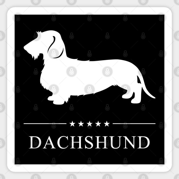 Wirehaired Dachshund Dog White Silhouette Sticker by millersye